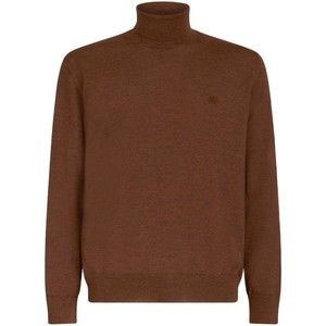 Etro Classic T-Neck Sweater In Brown Wool - NWT